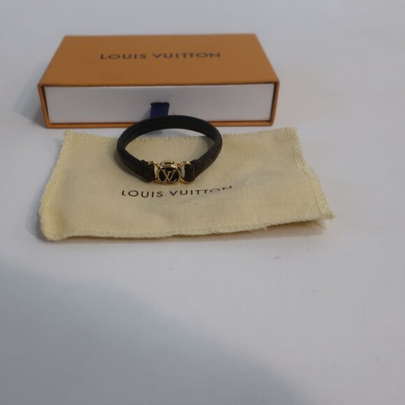 Authentic Louis Vuitton M8026 BC0223 Brown Gold LV Monogram Clic IT Bracelet - Picture 3 of 10